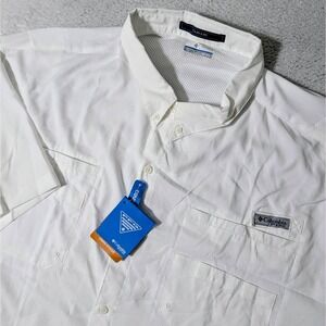 NEW! Columbia Tamiami II SS Shirt Mens 5XT White PFG Fishing Button Down FT7266